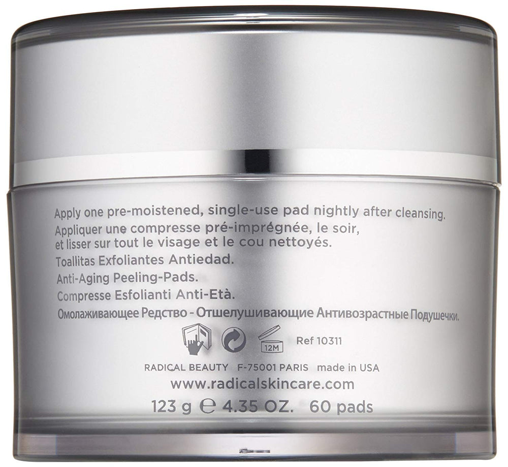 Radical Skincare Age-Defying Exfoliating Pads Trylacel delivery highlights concentrated actives