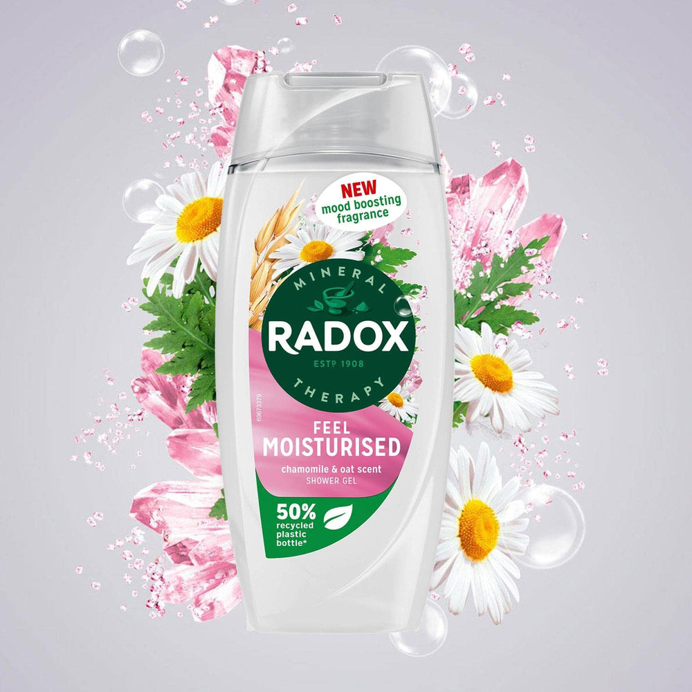 Radox bottle in bathroom scene suggests a daily ritual you can enjoy