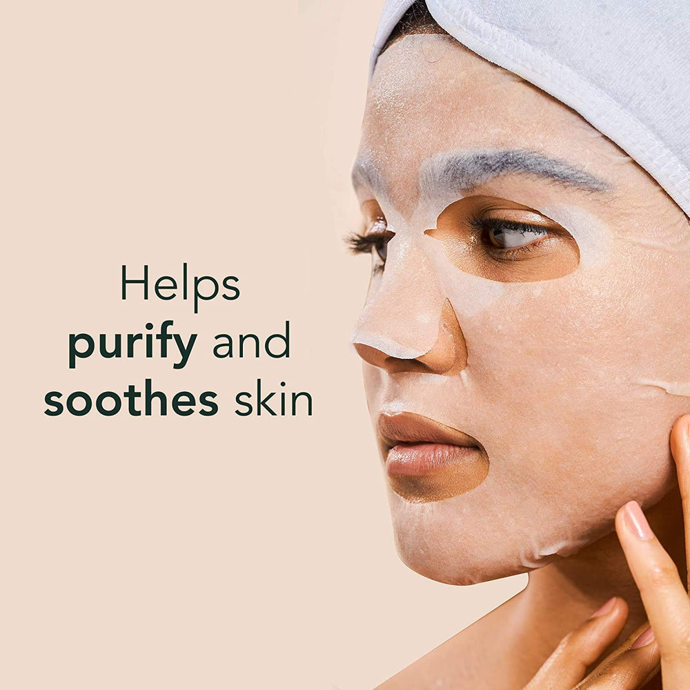Rael bamboo sheet mask texture shows silky, skin-hugging coverage.