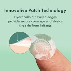 Transparent Rael patch worn discreetly during daytime.