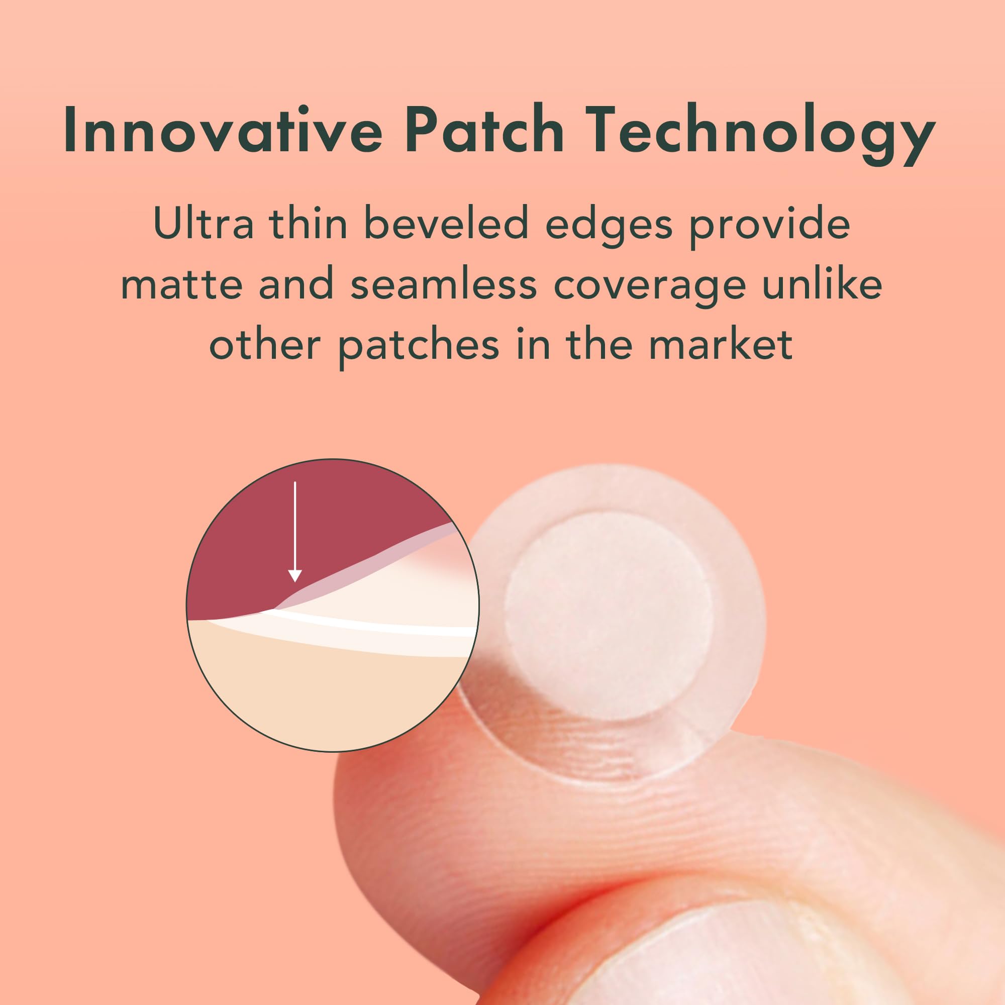 Rael hydrocolloid spot cover on skin shows absorbent protection