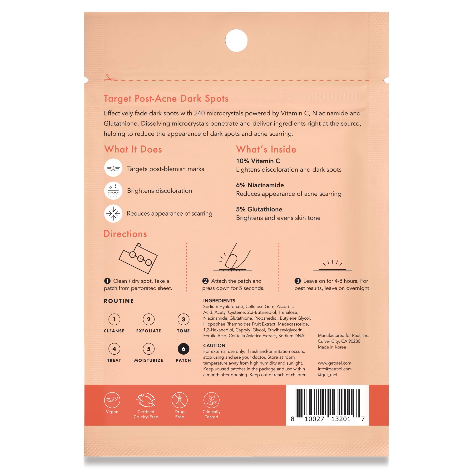 Rael Pimple Patches used in a Korean-inspired routine for clear skin.