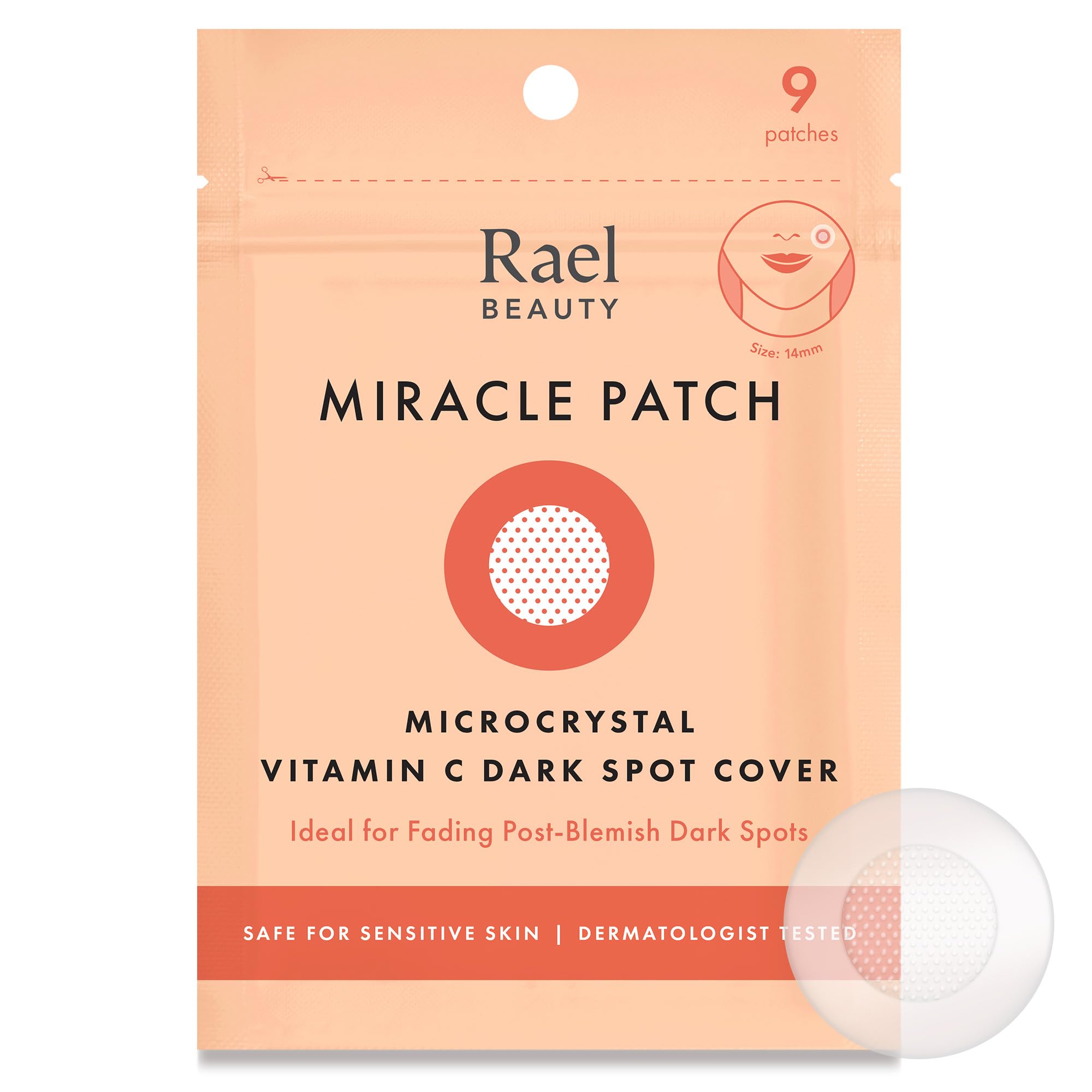 Rael Pimple Patches on skin with microcrystal technology for smoother, more even tone.