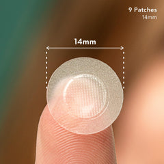 Rael hydrocolloid patch with tea tree oil for early-stage care.