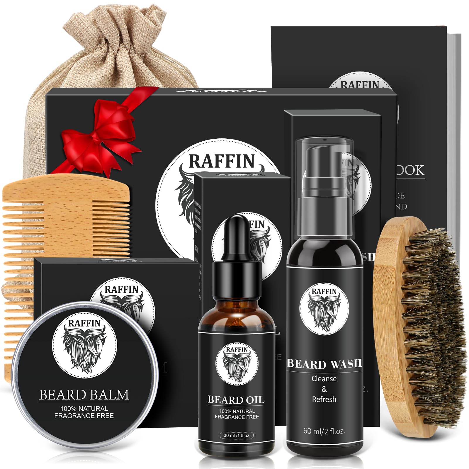 RAFFIN beard-kit-oil-balm: hydrating care for a soft, well-groomed beard