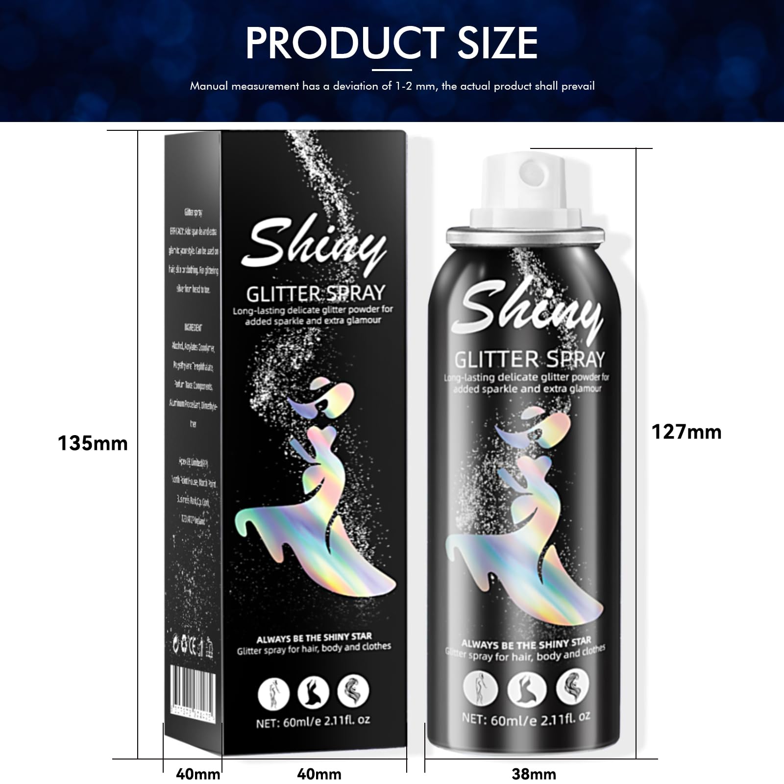 Ragkun Glitter Spray is waterproof and fast-drying for all-weather wear.