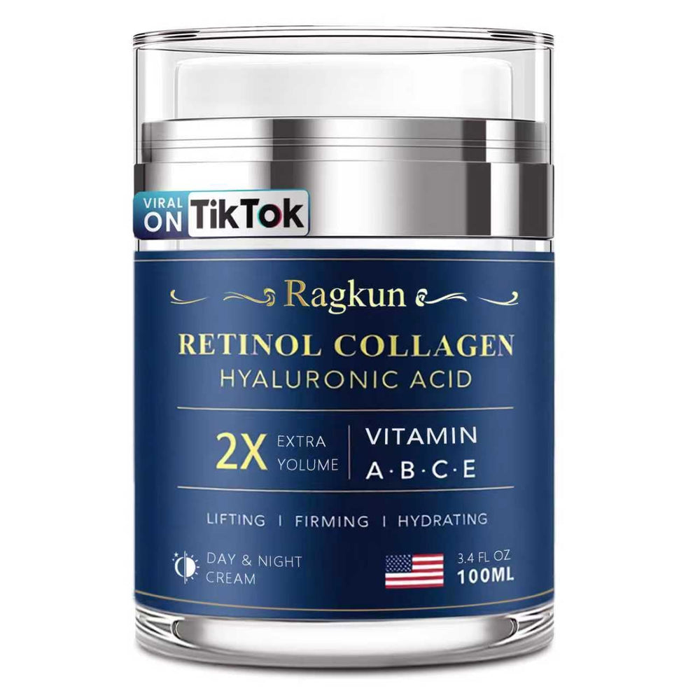 Ragkun retinol cream for face jar shows smooth texture and potential for firmer skin.