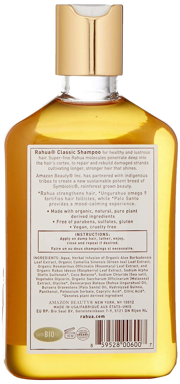 Rahua Classic Shampoo brand story emphasizes rainforest roots and cruelty-free ethics.