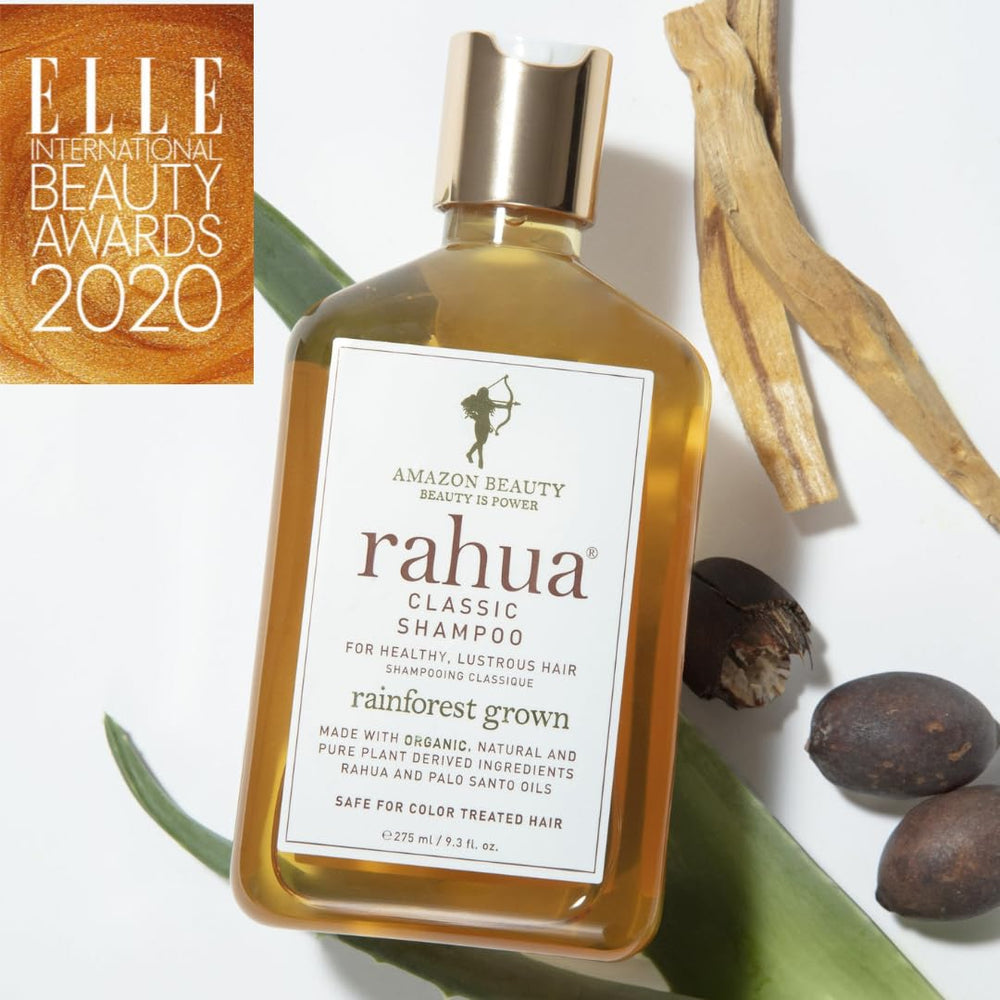 Rahua Classic Shampoo Palo Santo aroma offers a natural woodsy scent during cleansing.