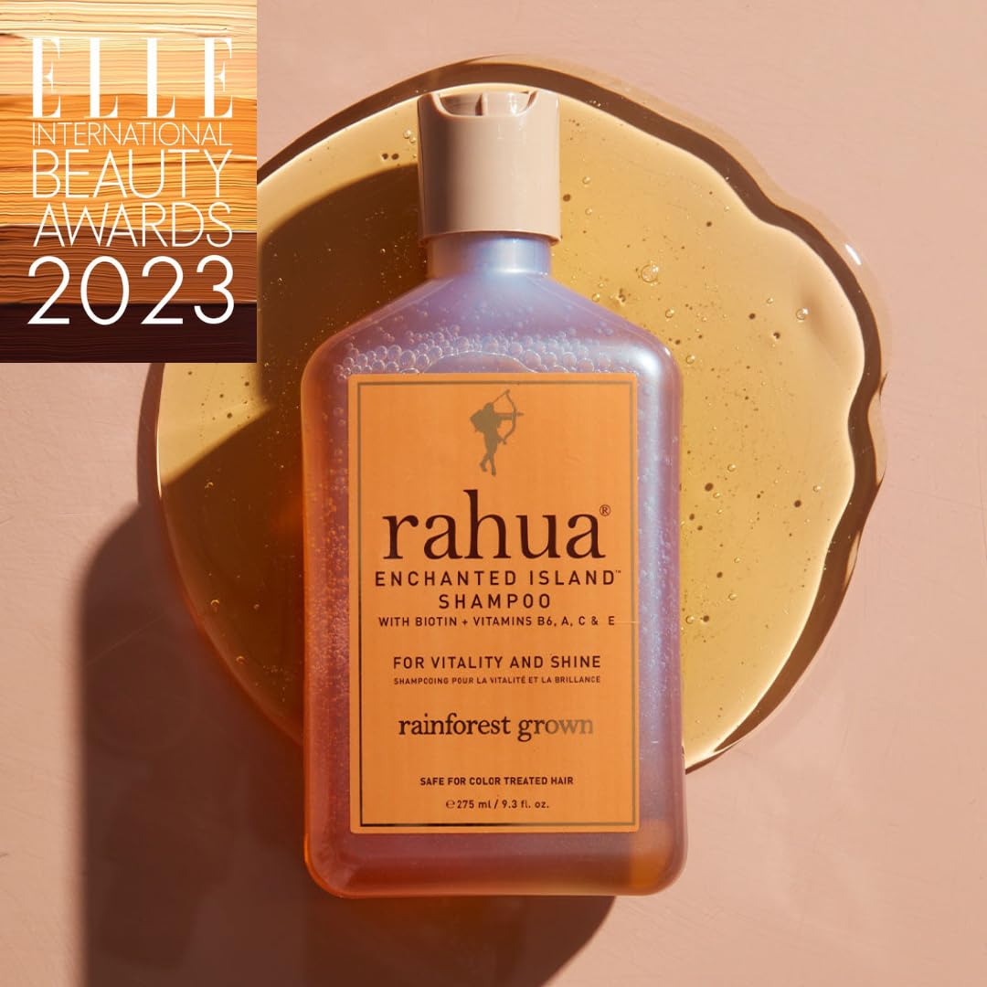 Rahua Enchanted Island Shampoo ingredients oil blend highlights rainforest botanicals.
