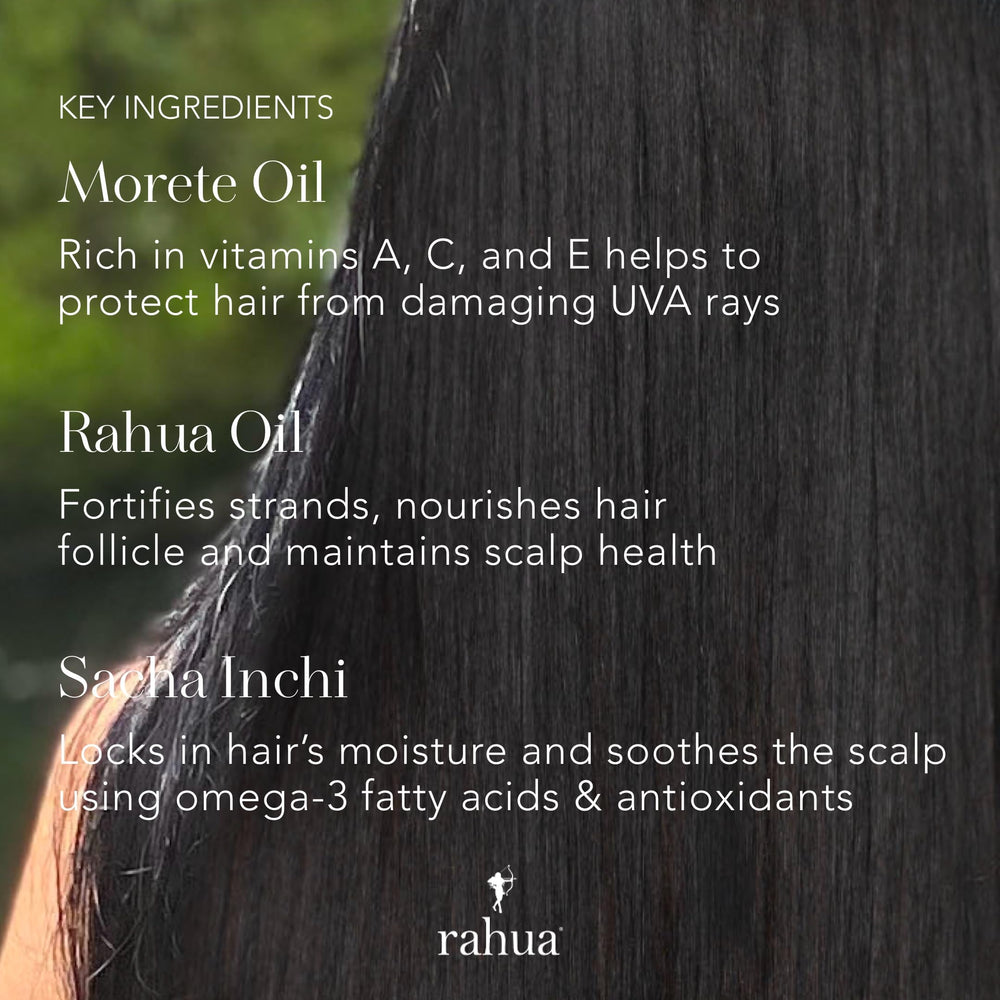 Rahua Hydration Shampoo Sacha Inchi oil droplet emphasizes moisture locking.