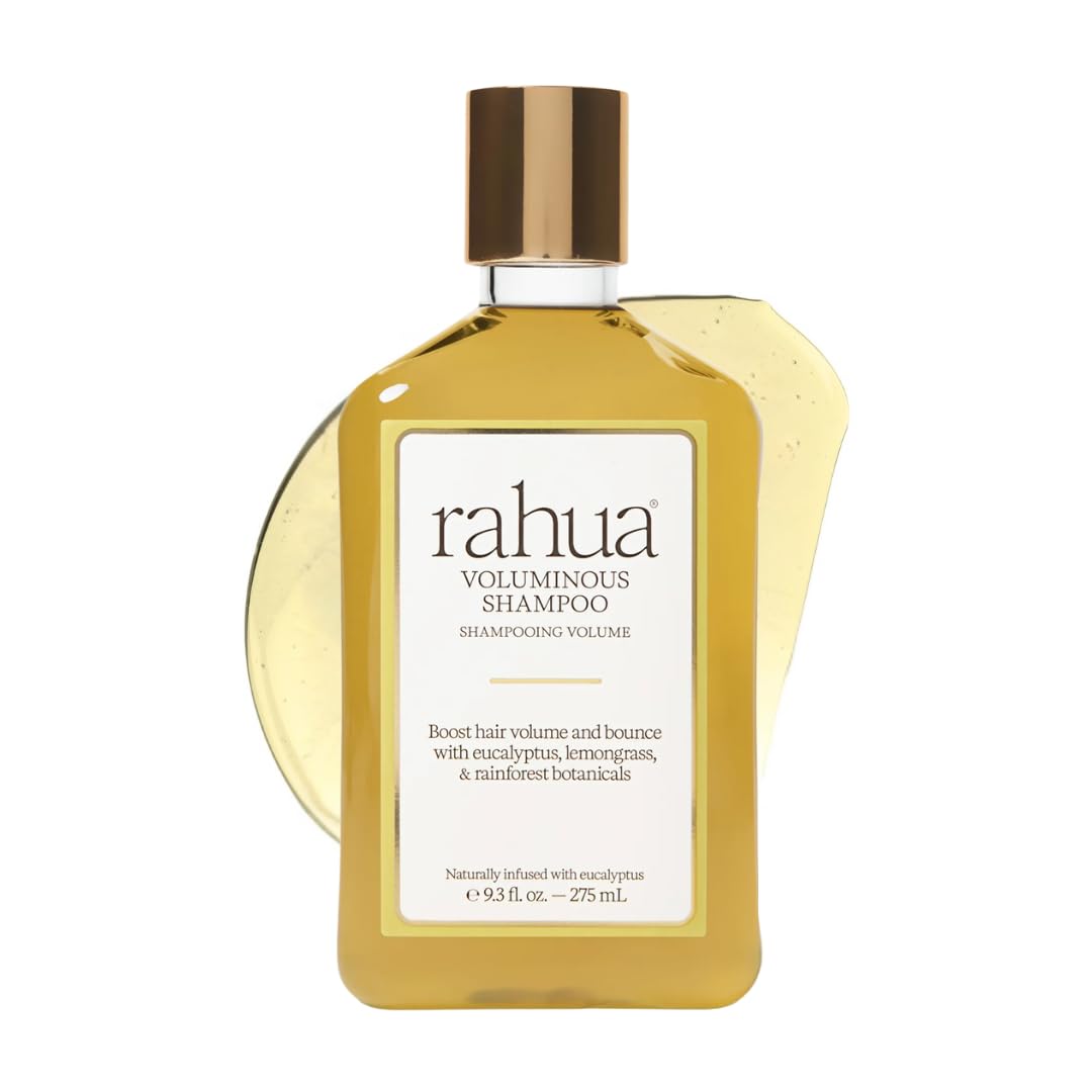 Rahua Voluminous Shampoo bottle front view highlights lightweight cleansing for fine hair