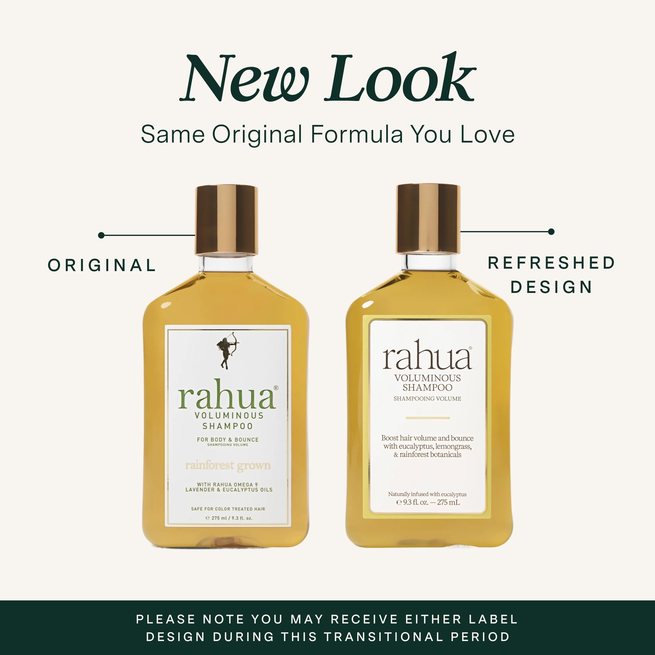 Rahua Voluminous Shampoo bottle pour shot demonstrates easy daily application