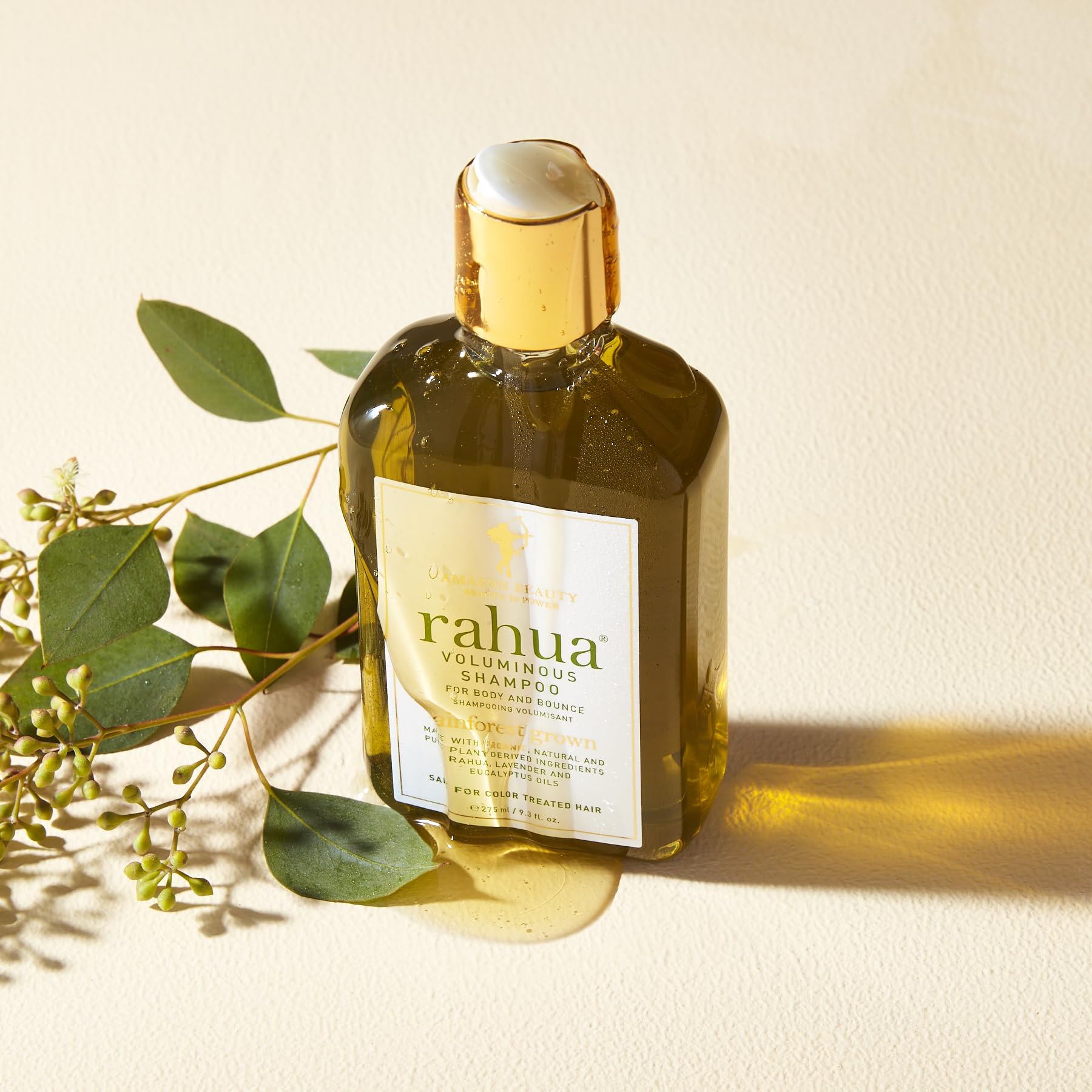 Rahua Voluminous Shampoo quinoa-protein ingredients close-up highlight elasticity support