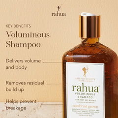 Rahua Voluminous Shampoo lather detail shows gentle cleansing that reduces buildup