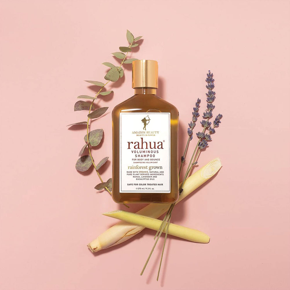 Rahua Voluminous Shampoo lifestyle shot shows hair bounce for daily styling