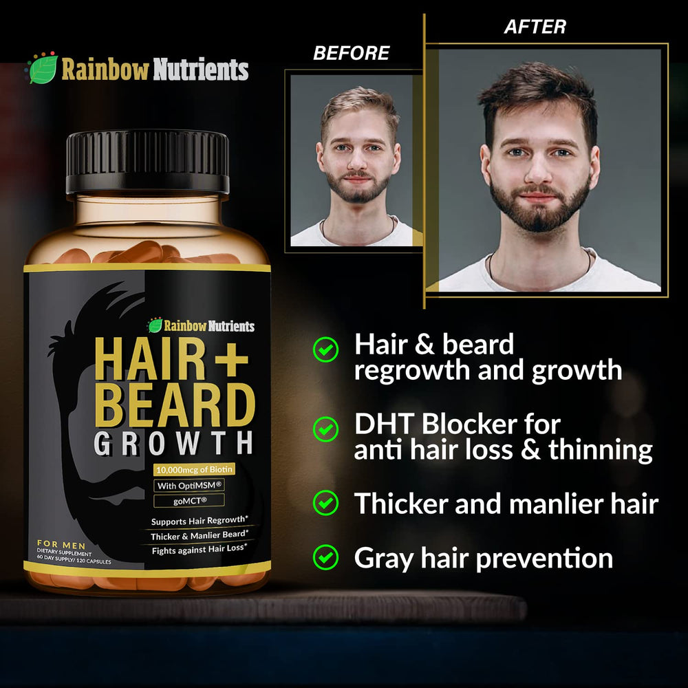 Rainbow Nutrients collagen-enriched formula label promoting hair support.