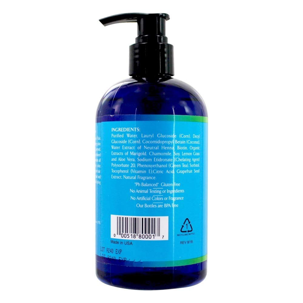 Rainbow Research Henna Biotin Shampoo lather demonstrates a mild cleanse for daily use.
