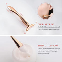 RALIS metal skincare tool set in rose gold for at-home spa routines.