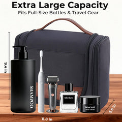 Ralnitote large hanging toiletry bag with hook demonstrates easy hanging and accessibility