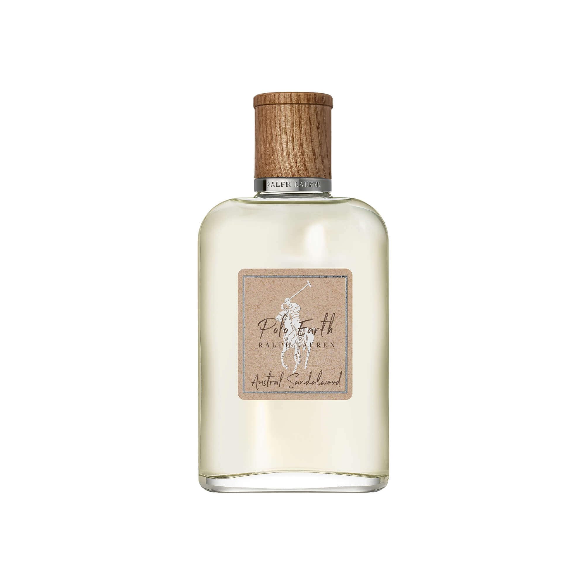 Ralph Lauren Polo Earth bottle close-up showing woody core for daily wear