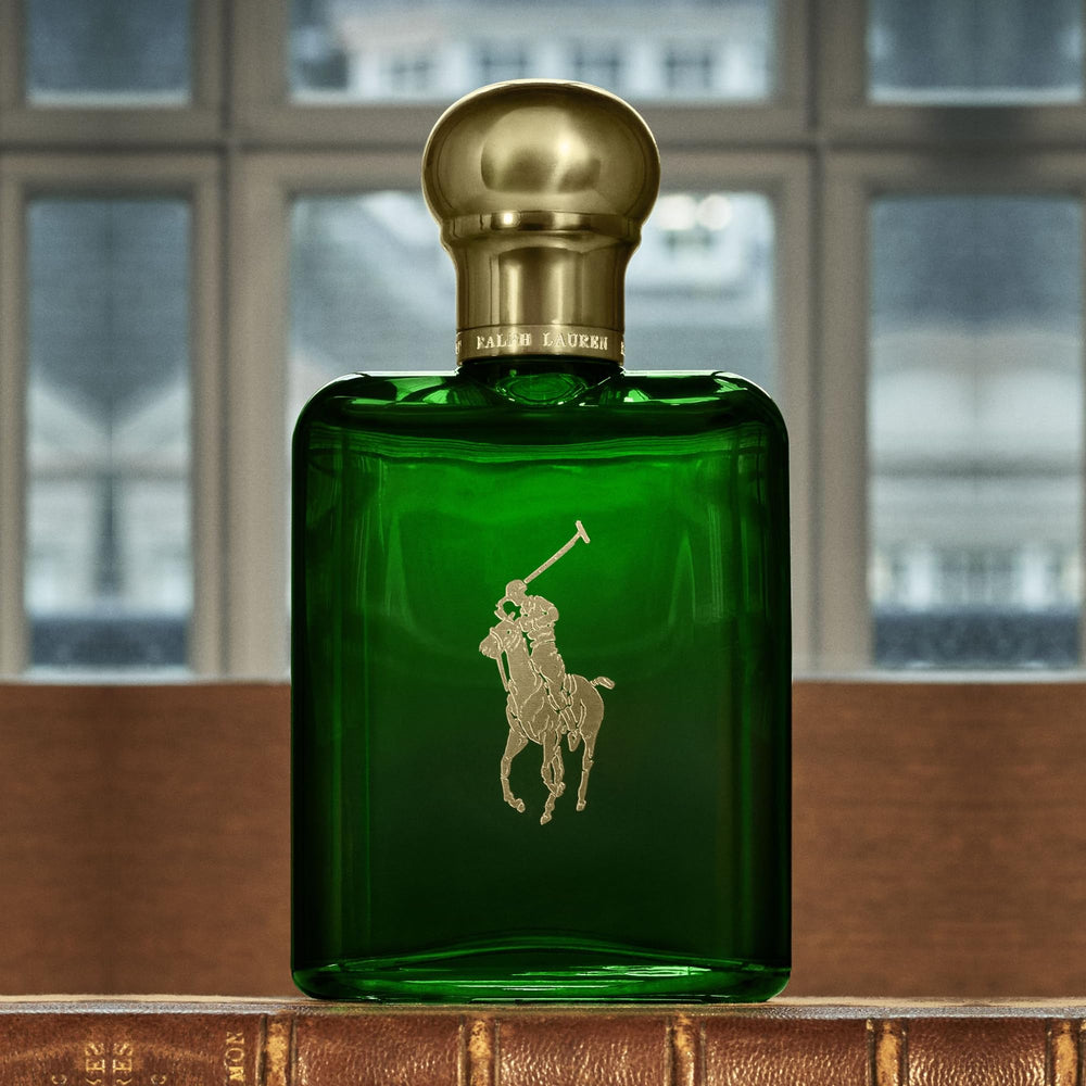 Ralph Lauren Polo oakmoss texture close-up conveys classic elegance.