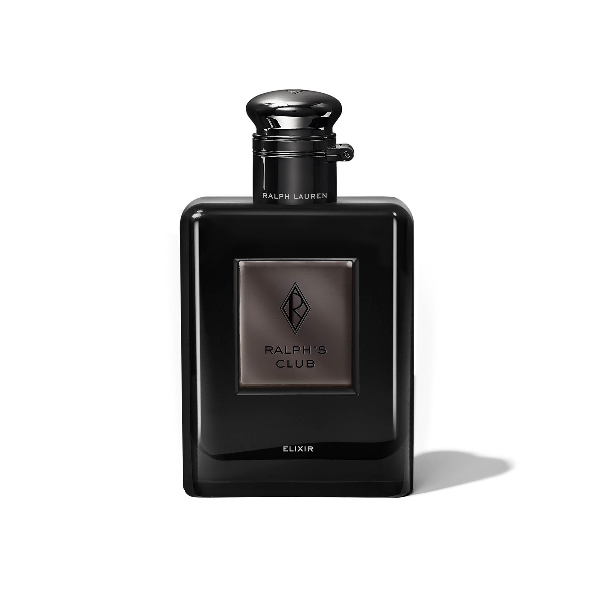 Ralph Lauren Fragrances Ralphs Club Elixir bottle close-up highlighting an intense ambery woody vibe