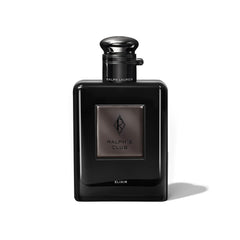 Ralph Lauren Fragrances Ralphs Club Elixir bottle close-up highlighting an intense ambery woody vibe