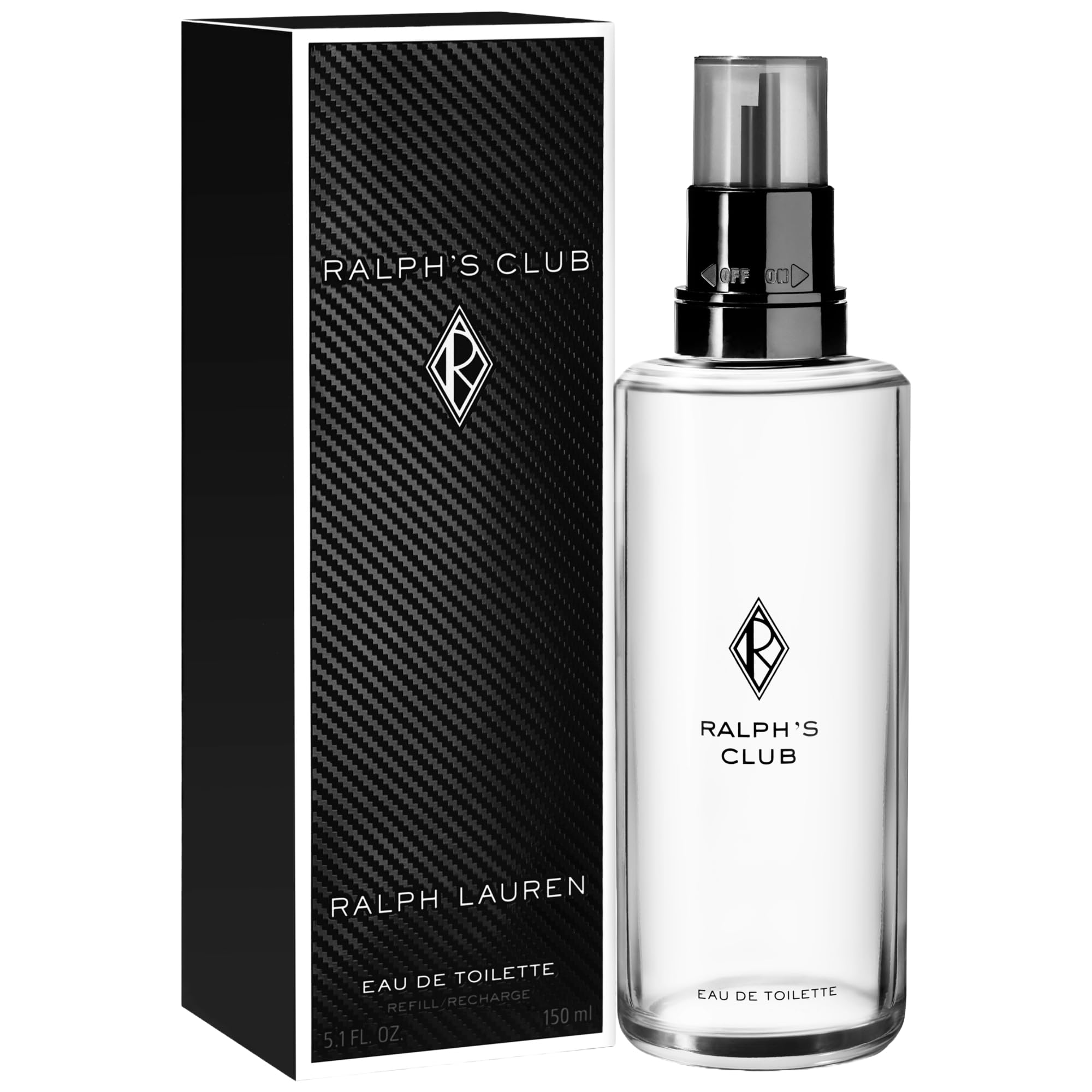 Ralph's Club fragrance atomizer releasing citrus and woody notes.