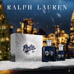 Polo 67 travel-size bottle, on-the-go freshness for adventures.