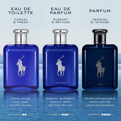 Ralph Lauren Polo Blue Parfum Mandarin sparkle highlights bright citrus opening.