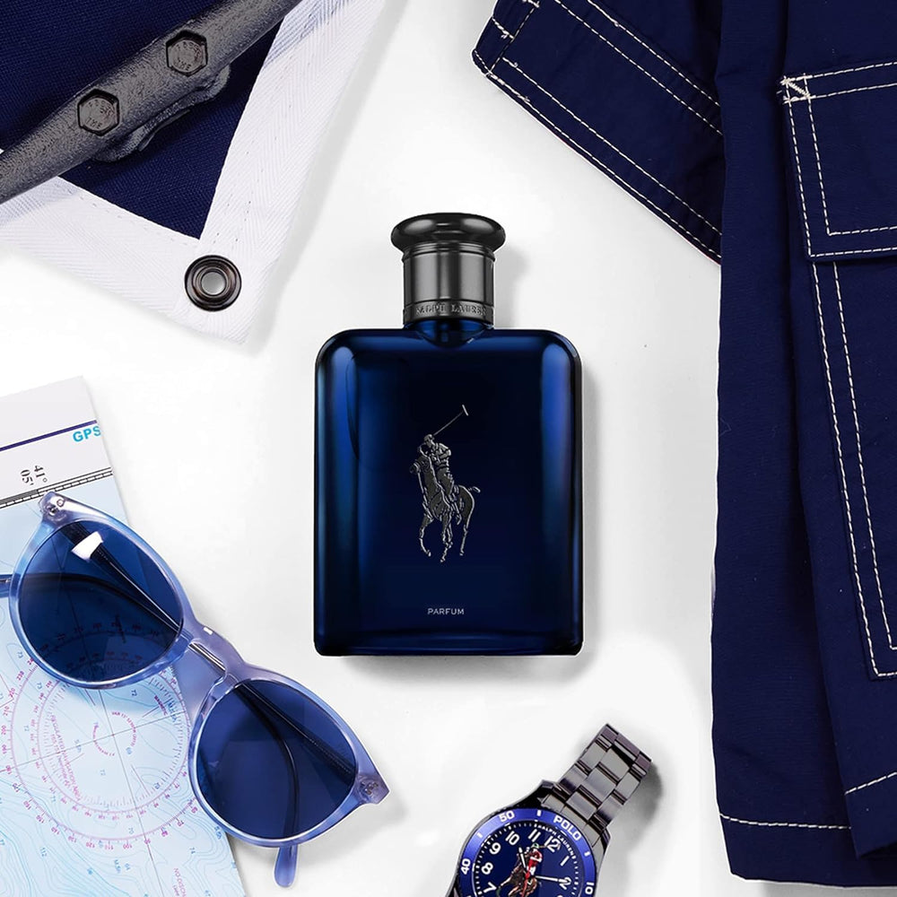 Oakwood note image: Ralph Lauren Polo Blue Parfum offers warm, woody depth.