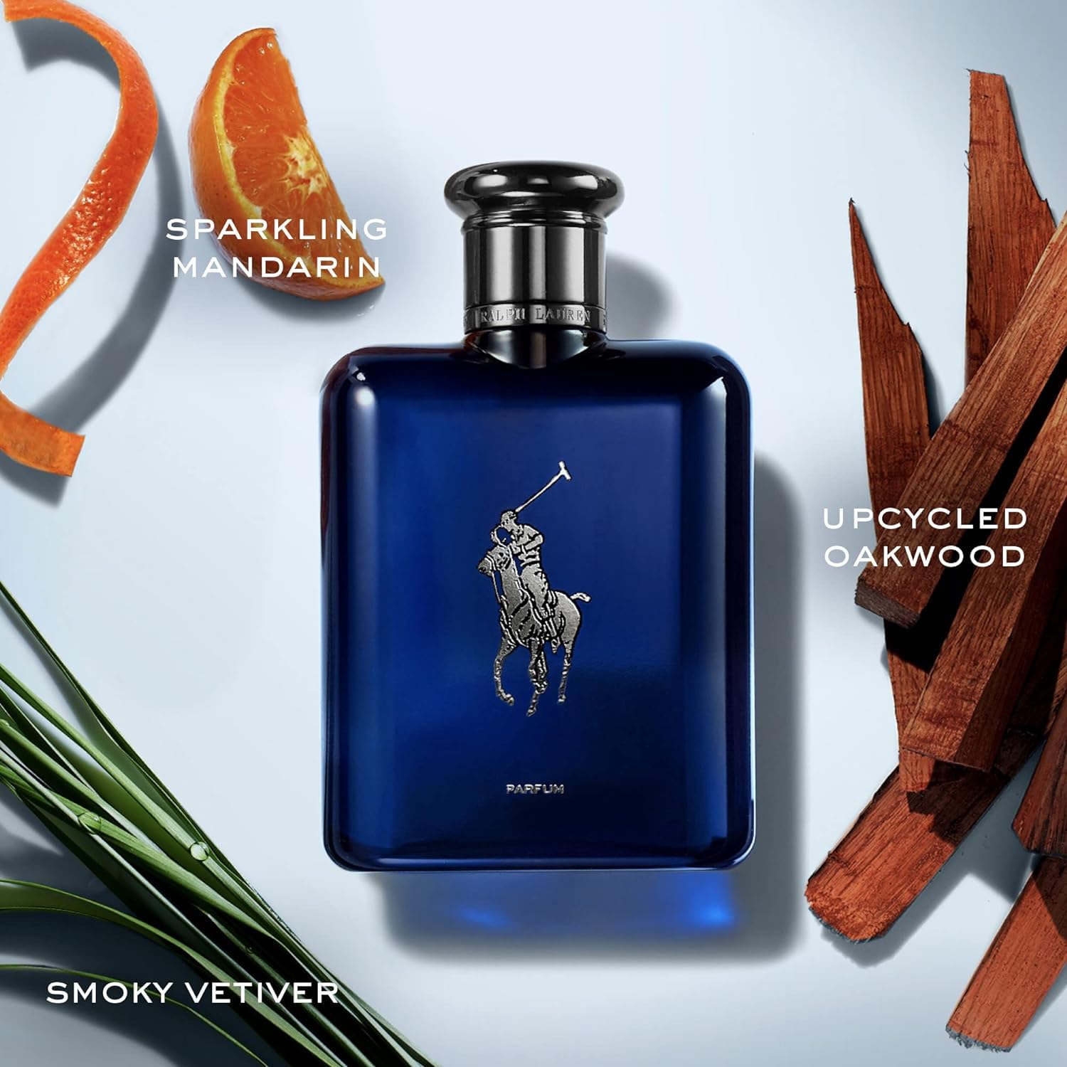 Polo Blue Parfum refill cap reveal, emphasizing eco-friendly refill process.