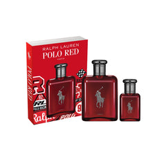 Ralph Lauren Polo Red Parfum full-size bottle with bold metallic accents for a lasting impression