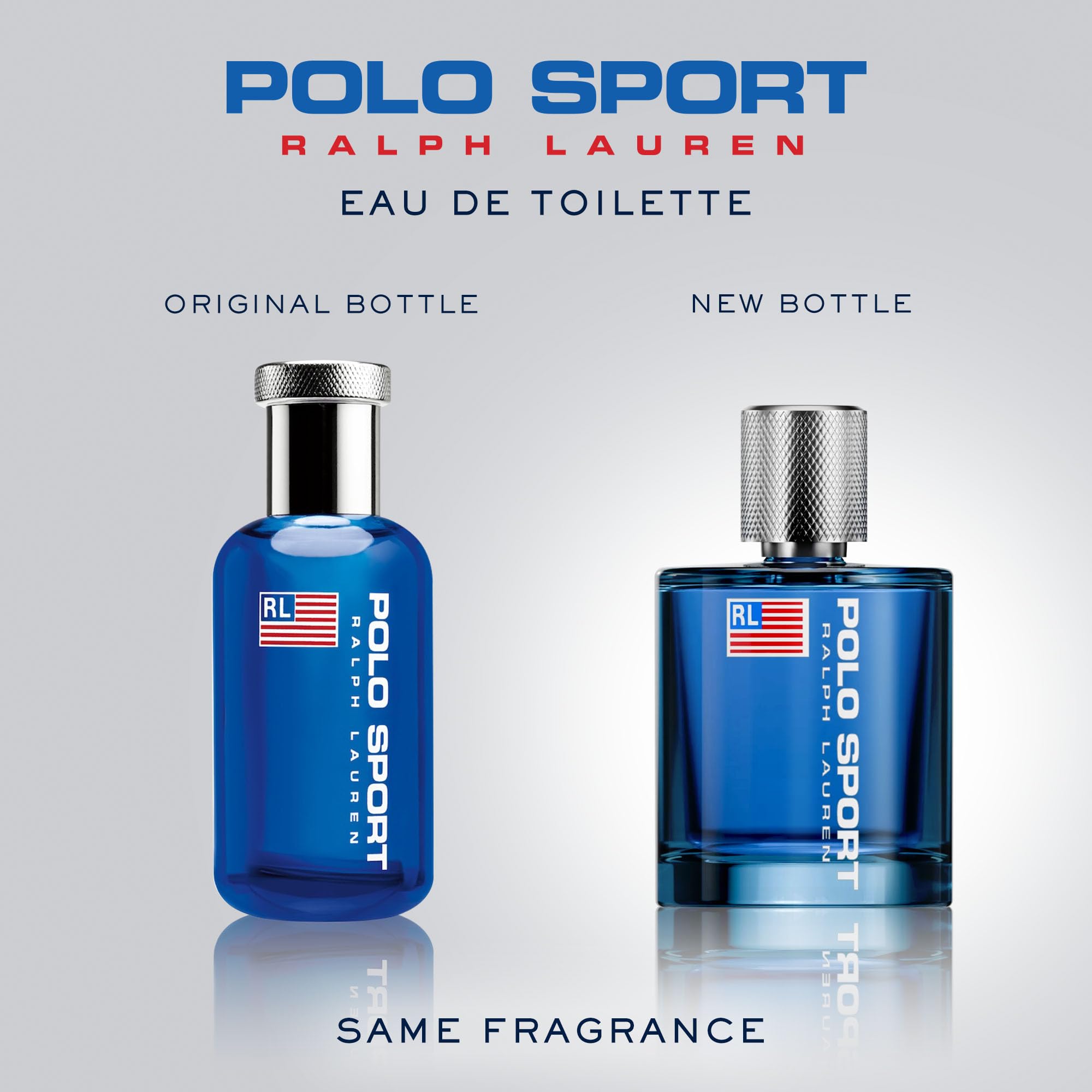 Stylized blue Polo Sport bottle on a clean surface for everyday wear