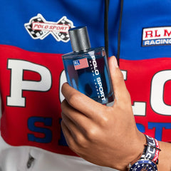 Polo Sport bottle ready for pulse point application on wrist or neck