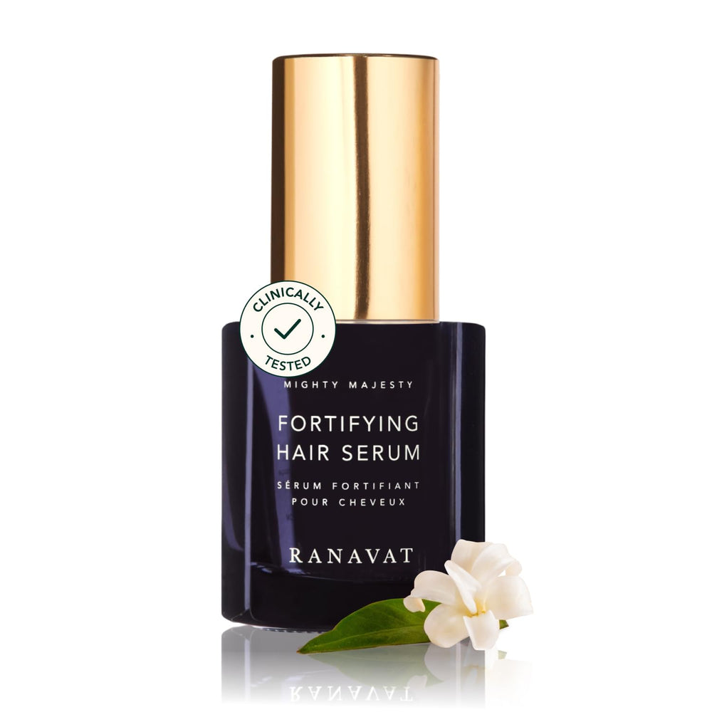 Bouteille du serum RANAVAT Mighty Majesty pour nourrir le cuir chevelu et cheveux brillants