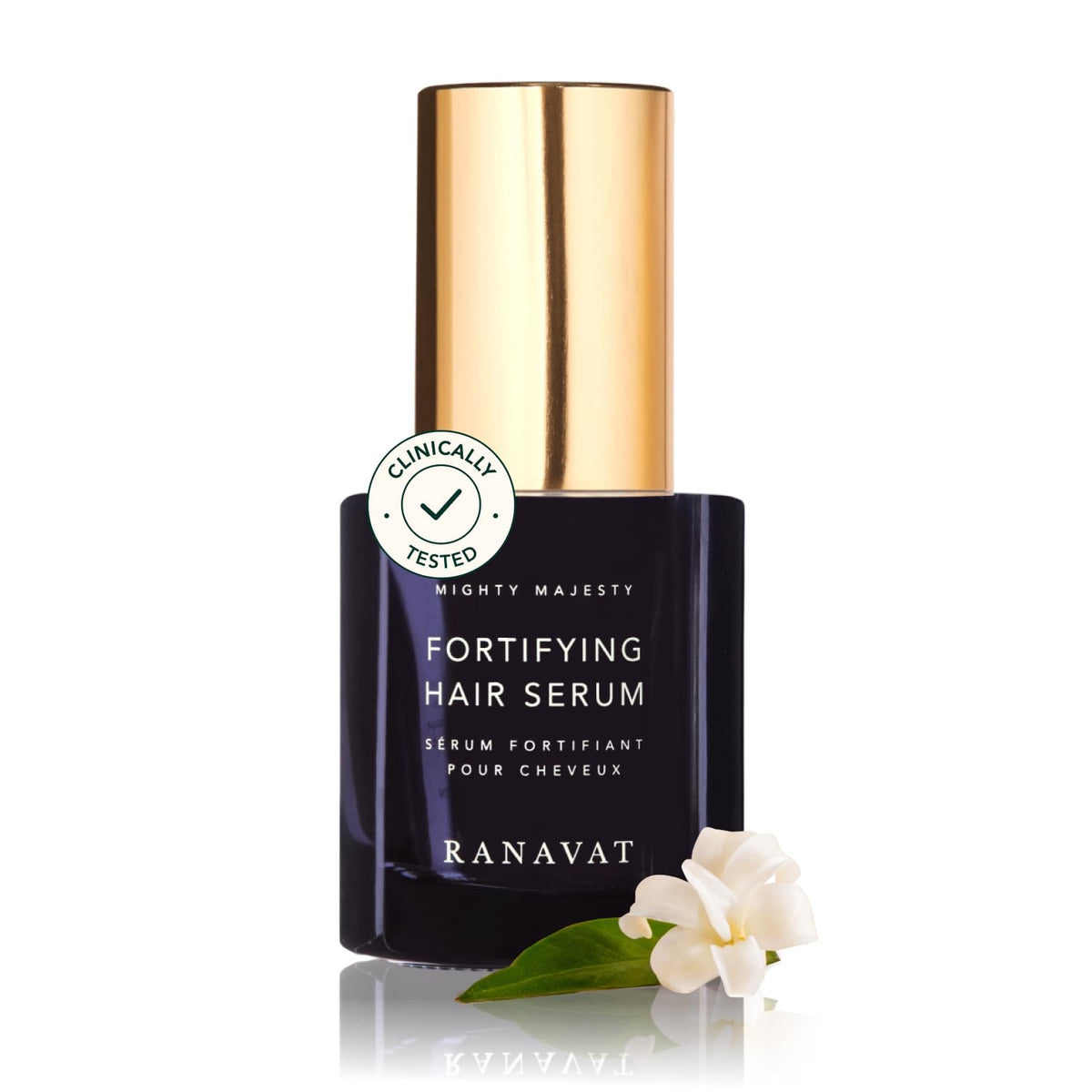 Bouteille du serum RANAVAT Mighty Majesty pour nourrir le cuir chevelu et cheveux brillants