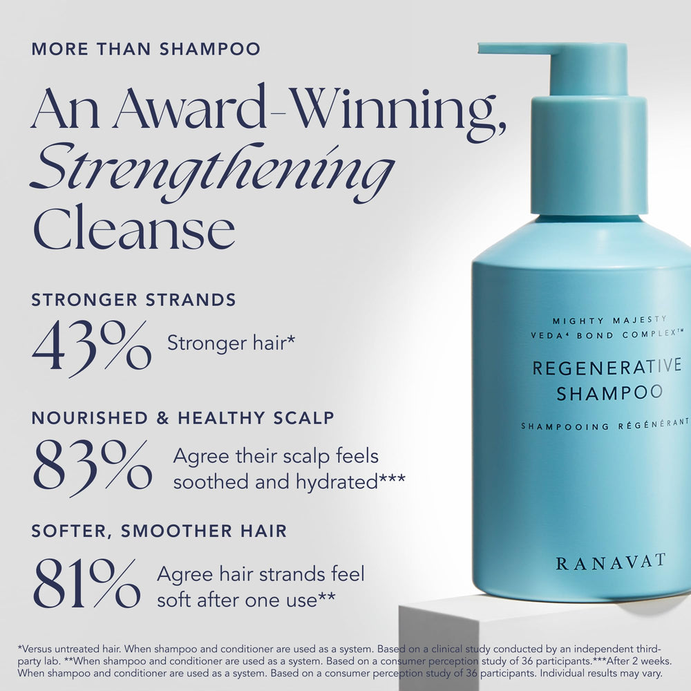 RANAVAT BOTANICS Bond Shampoo pump dispenses creamy lather that gently removes buildup