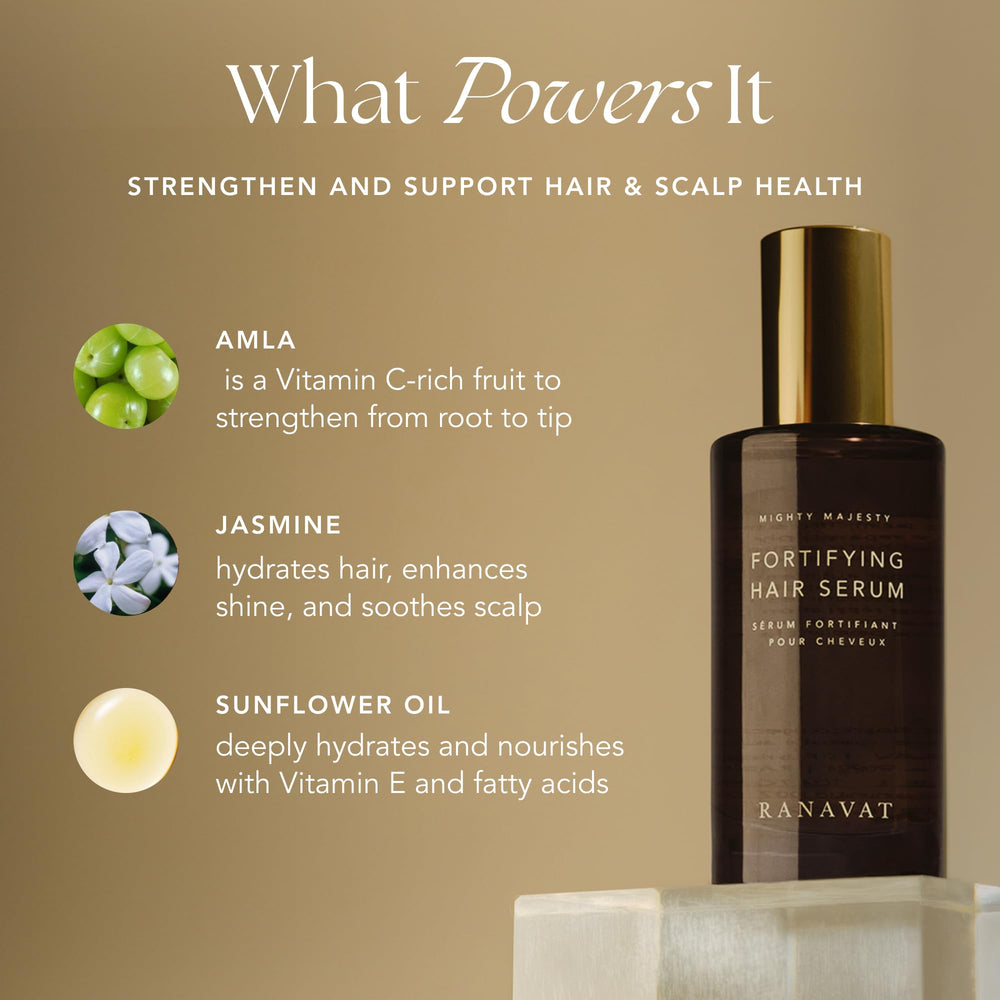 RANAVAT Mighty Majesty ingredients-closeup emphasizes organic vegan formula