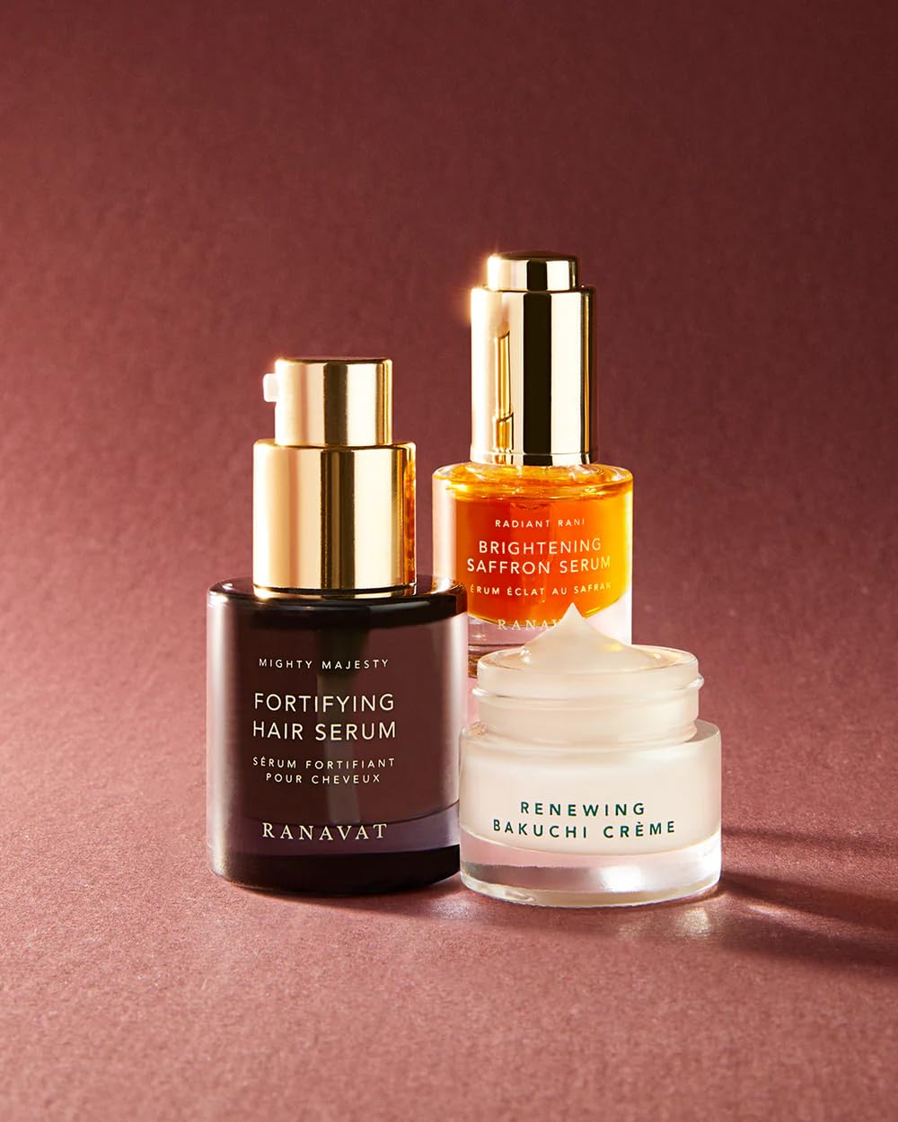 RANAVAT saffron infusion close up highlights premium saffron in the serum.
