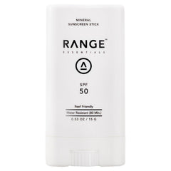 Range Essentials mineral sunscreen stick SPF 50 shows precise coverage for active days outdoors.