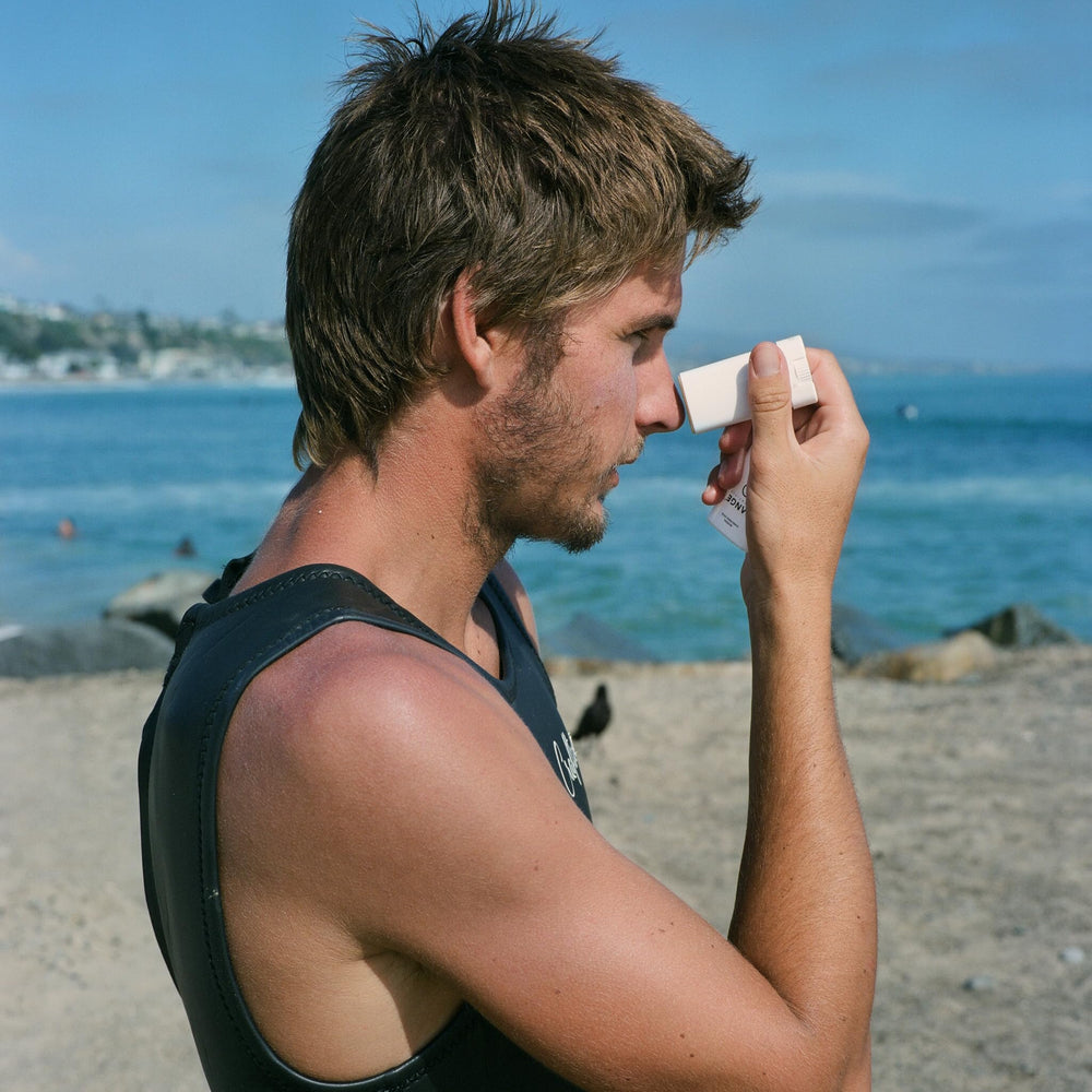 Range Essentials travel-size mineral sunscreen stick for protection on the go.