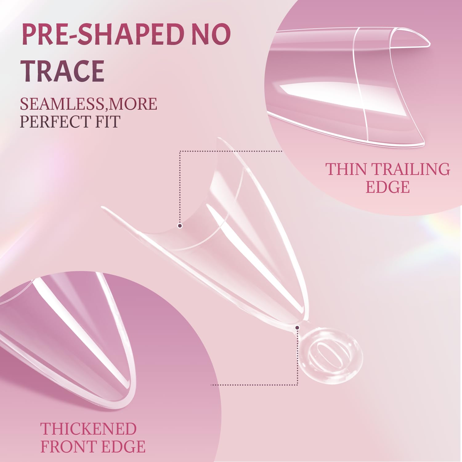 Ranrose 240-piece almond nail tips set for professional or DIY use