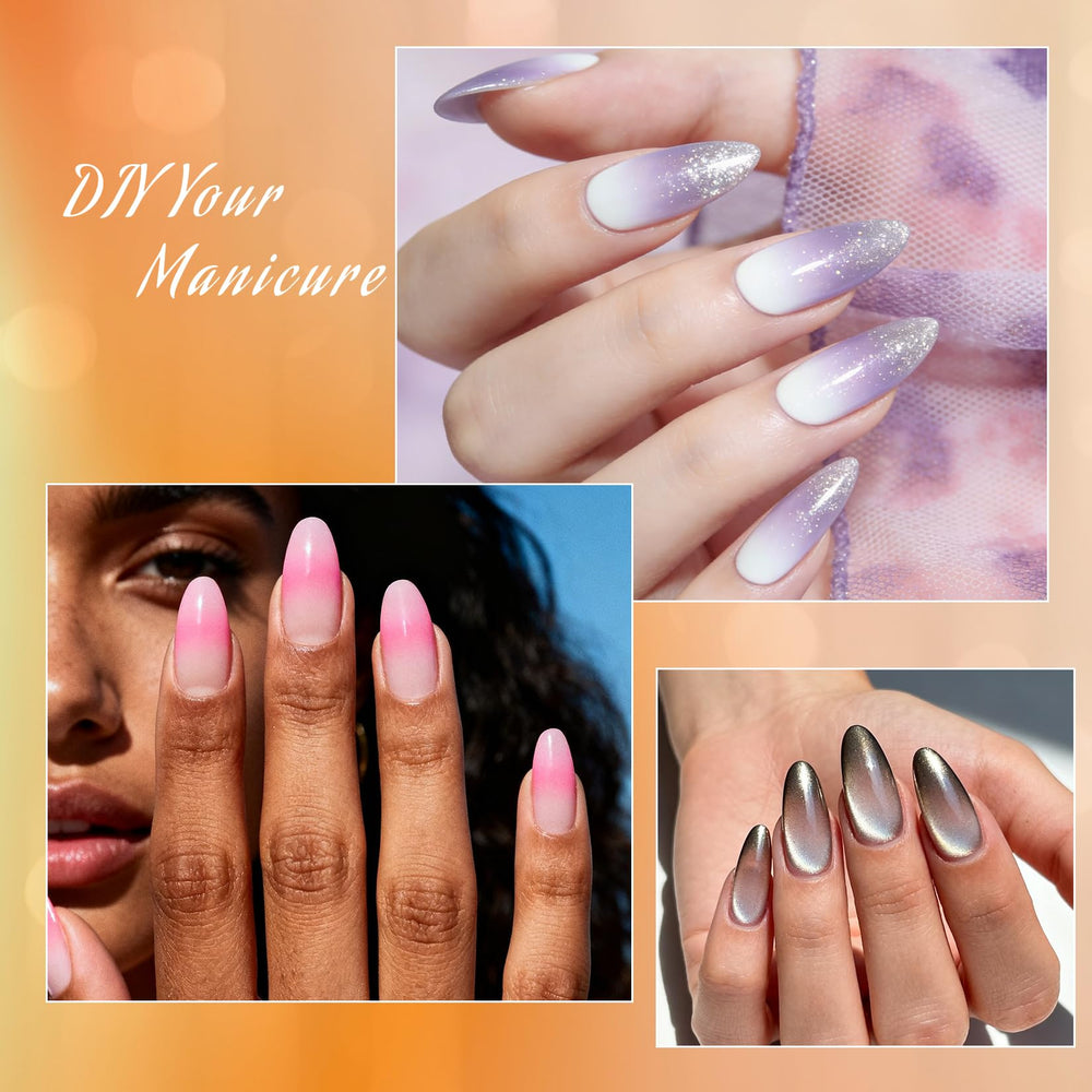 Ranrose half-matte almond nail tips showing natural coverage.