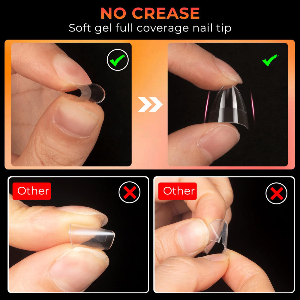 Ranrose almond nail tips packaged set ready for quick setup.