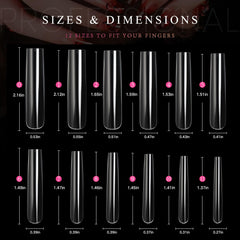 Ranrose transparent long-surface nails ready for decals and rhinestones.