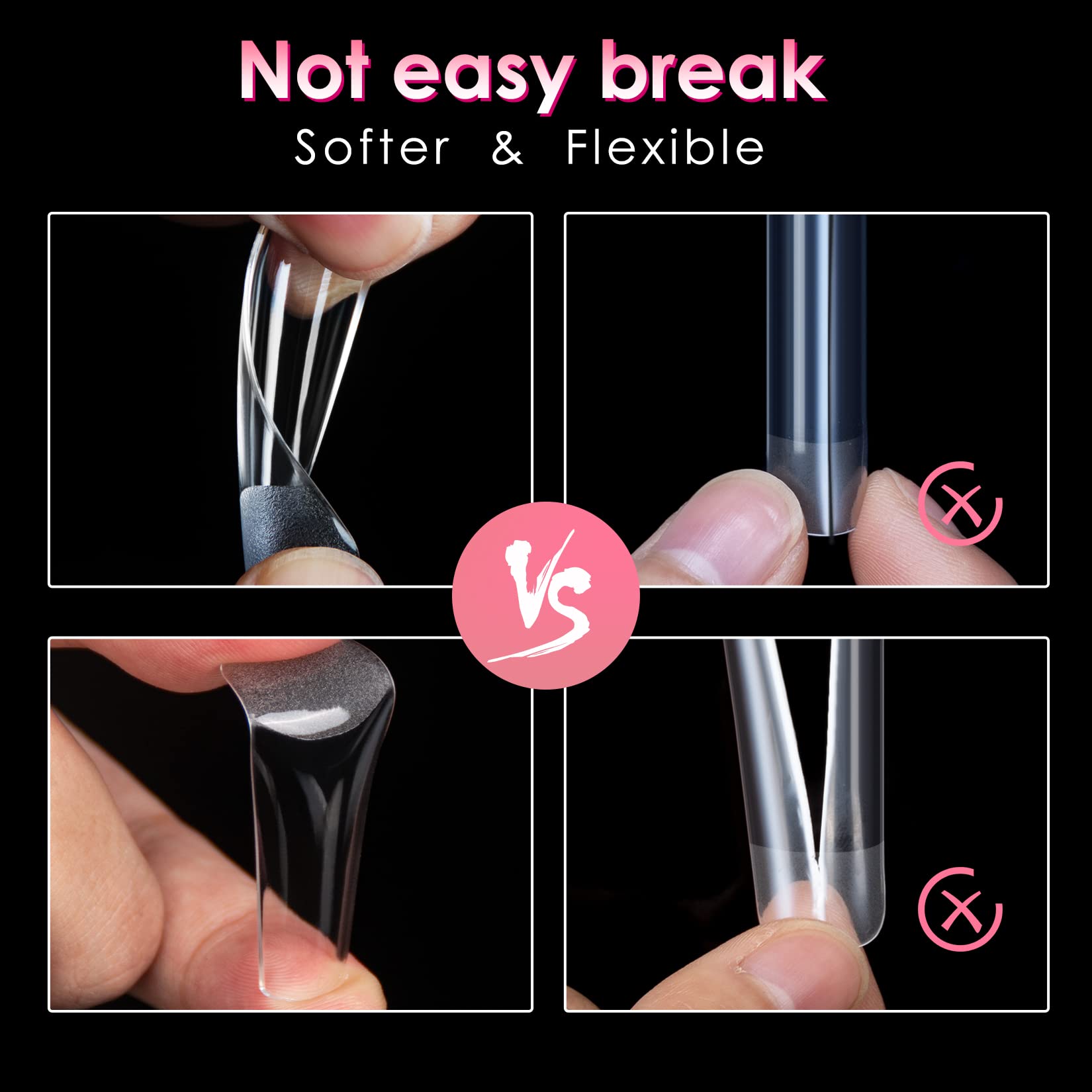 Ranrose clear nail tips suited for wedding, prom, or date night looks