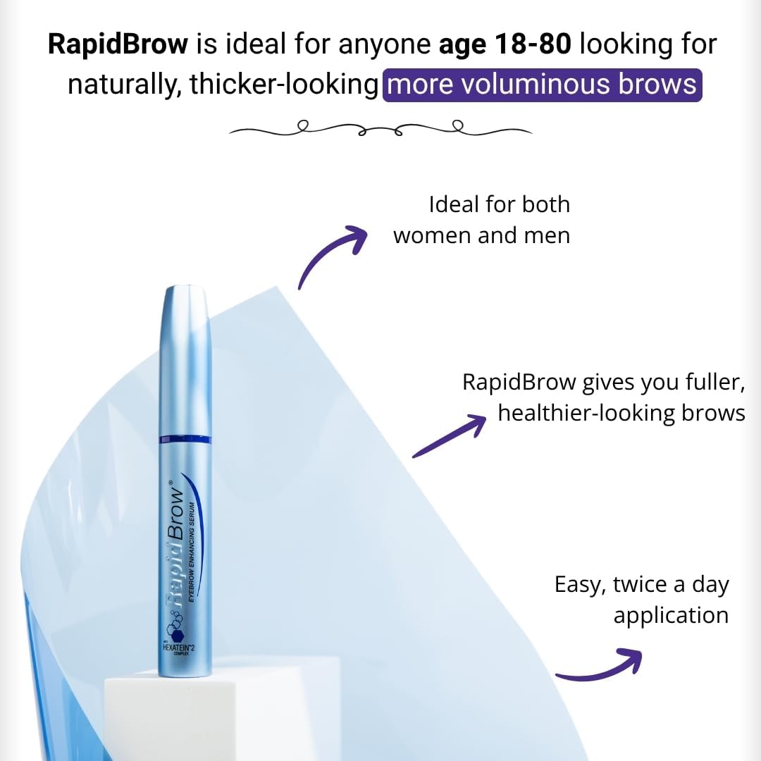 RapidBrow soothing applicator supports gentle skin use.