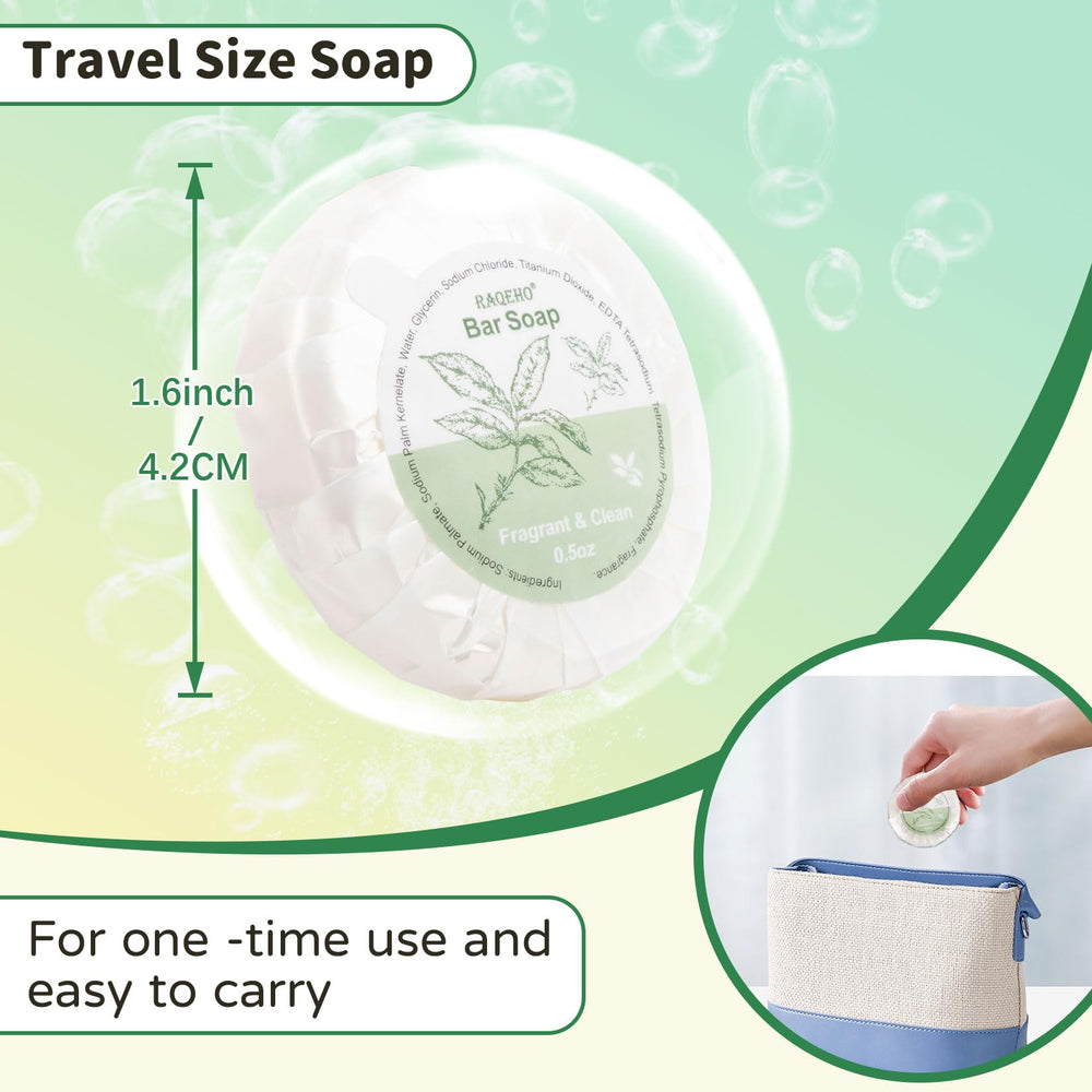 RAQEHO travel-size soap in wallet-friendly pack for on-the-go cleansing.
